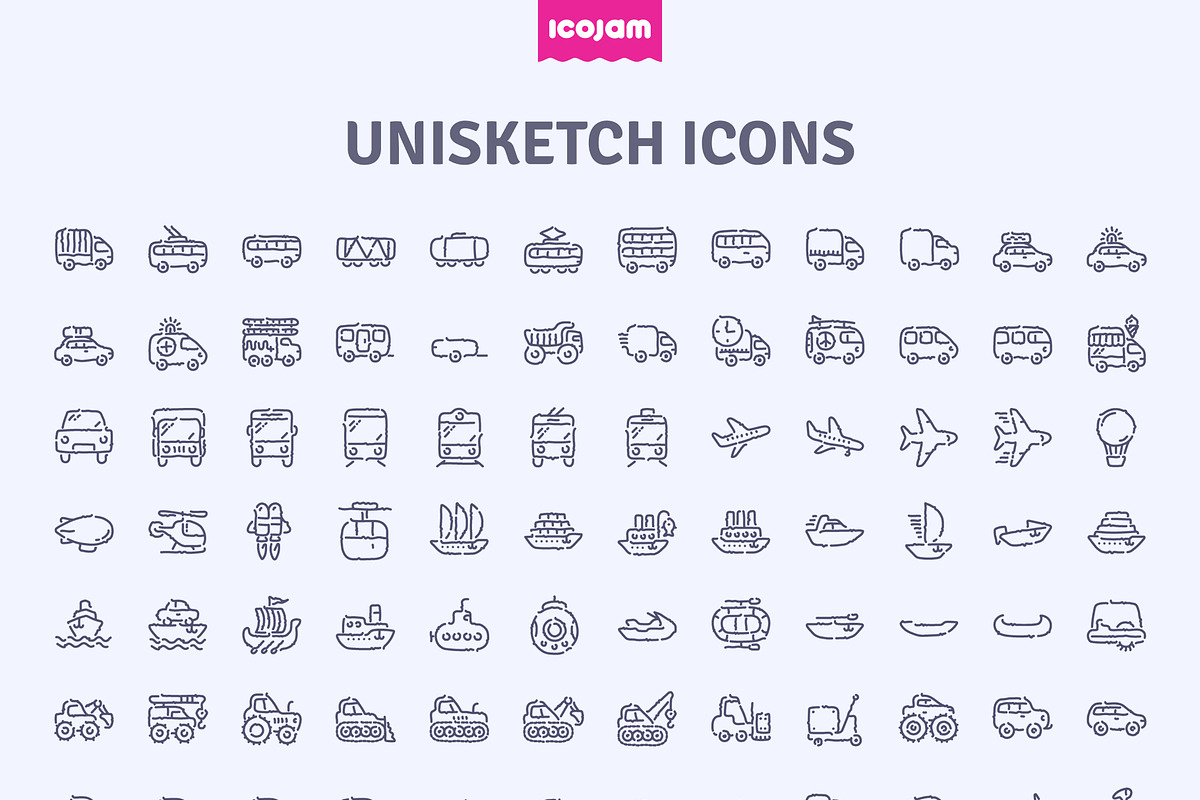 3000 Unisketch icons, an Outline Icon by Icojam store (Photo 4 of 12)