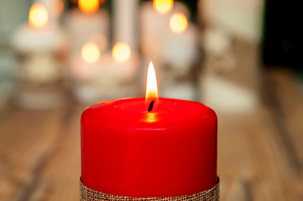 Red Christmas candles and ornaments, a Holiday Photo by José Manuel Gelpi