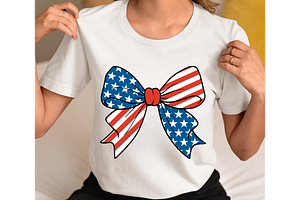 4th Of July Coquette Bow Png Svg, an Object Graphic by EllaMaiyaali