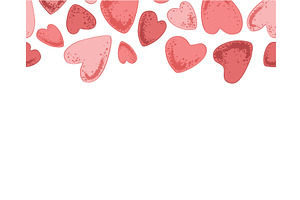 Pink hearts seamless pattern, an Illustration by Toltemara