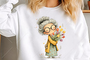 Whimsical Spring Grandma Clipart, a Seasonal Illustration by Canvas Craft (Thumbnail 5 of 10)