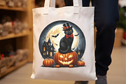 Halloween Black Cat Clipart Bundle, a Seasonal Illustration by Rose Art (Thumbnail 4 of 6)