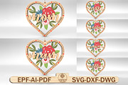 Mom Flowers Heart Ornaments Svg, a Pattern Graphic by Lasercutiny (Thumbnail 1 of 2)