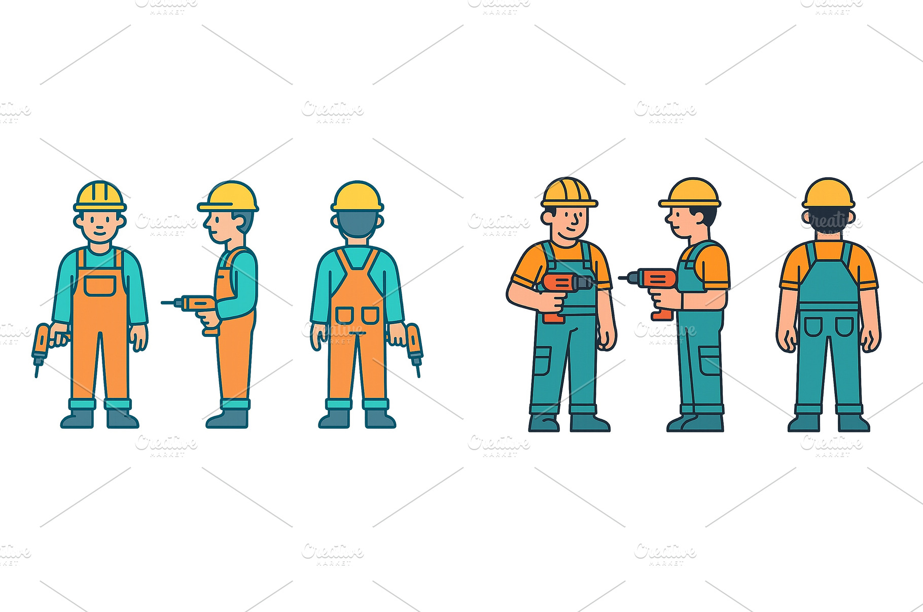 Skilled workers in orange overalls, an Industrial Photo by ZinetroN