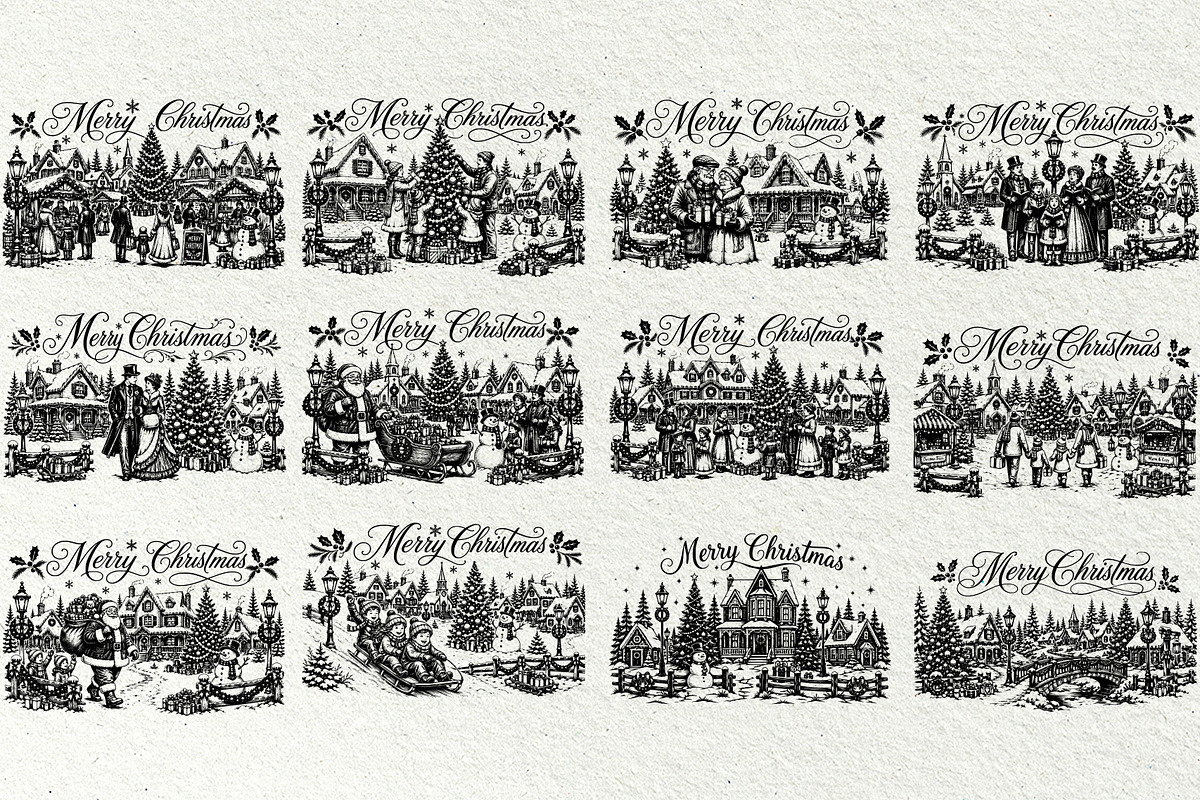 Christmas Village SVG Graphics, a Seasonal Illustration by DENIDigitalArtSudio (Photo 3 of 5)