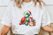 Christmas Red & Green Turtle Clipart, a Seasonal Illustration by Rose Art (Thumbnail 5 of 7)