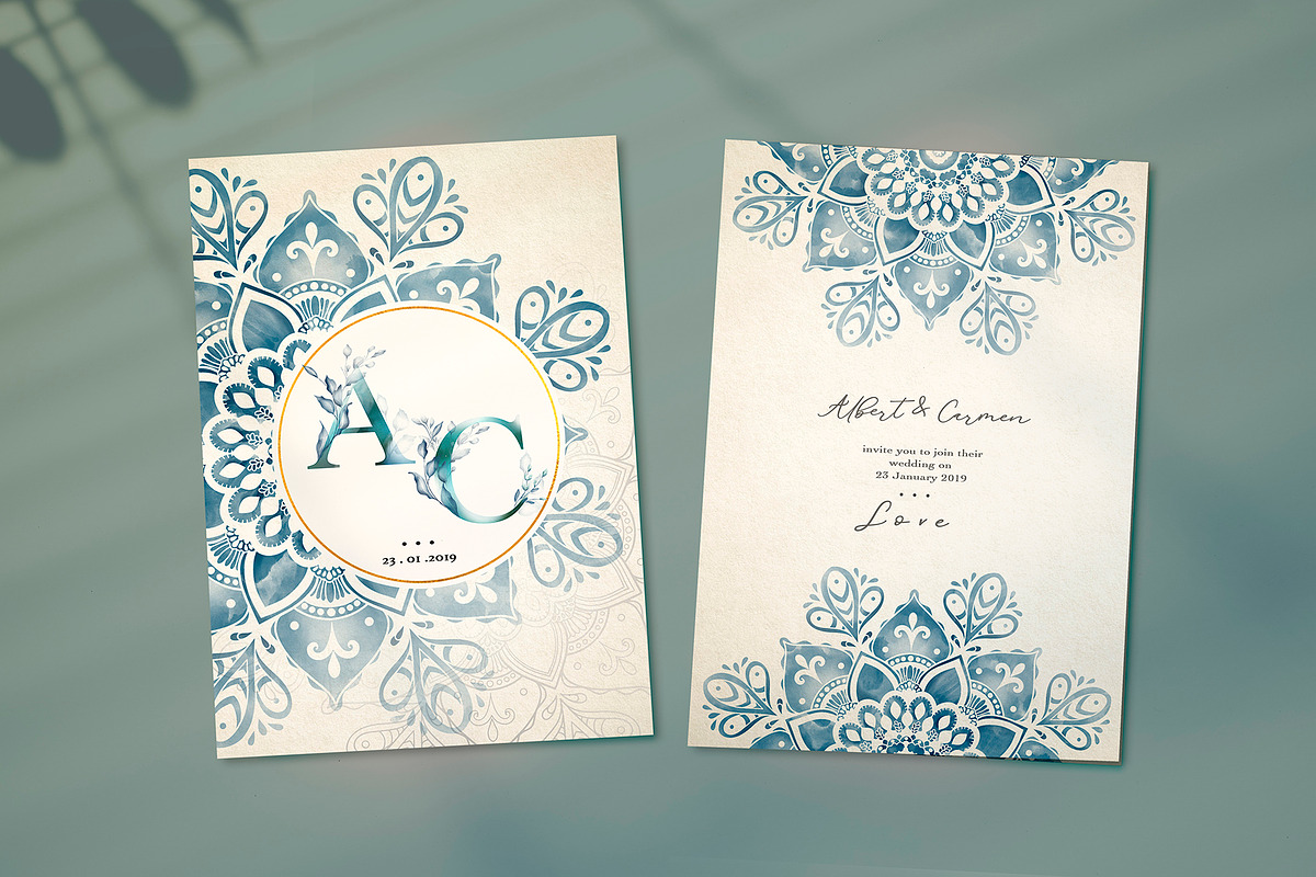 Watercolor & Gold Floral Mandala, a Decorative Illustration by Papatongartist (Photo 3 of 9)