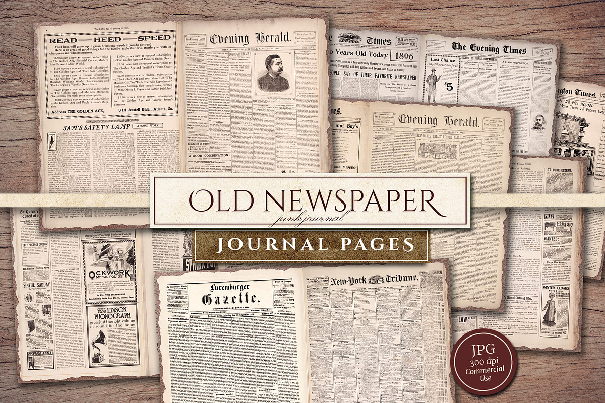 Old Newspaper Vintage Journal Paper, an Illustration by Secret Helper (Photo 1 of 6)