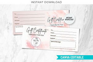 Rosegold Printable Gift Card, a Design Template by Snapybiz