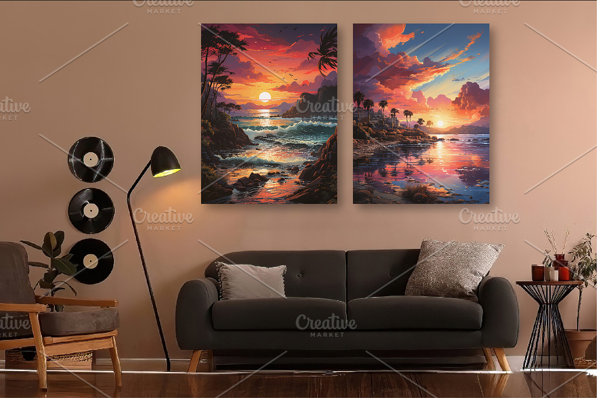 Landscape Painting Art 01. Wall Art., a Decorative Illustration by KENO Mascots (Photo 7 of 8)