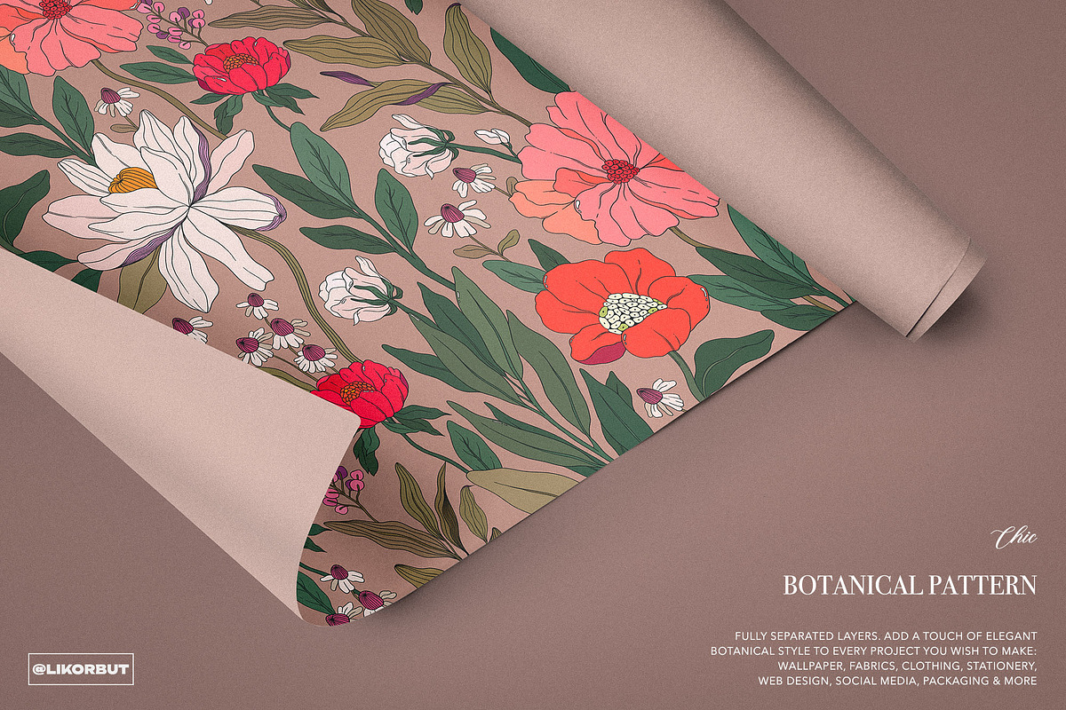 Chic Botanical Pattern and Graphics, a Pattern Graphic by likorbut (Photo 11 of 11)