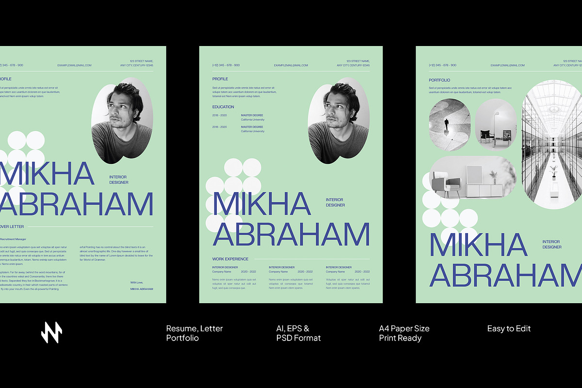 Modern Minimal CV Resume, a Resume Template by Neermana (Photo 1 of 5)