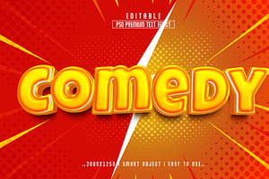 Comedy 3D Editable Text Effect Style