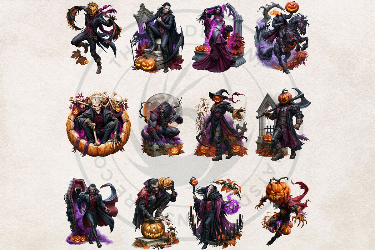 Halloween Nightmares Cliparts, a Seasonal Illustration by ThatsDesignArt (Photo 13 of 15)