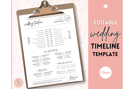 Wedding Day Timeline Template, a Stationery Template by Templatables