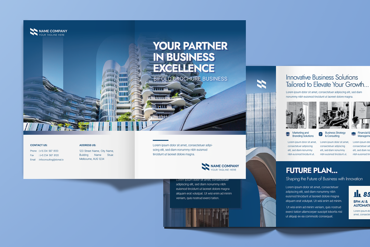 Business Strategy Bifold Brochure, a Brochure Template by MMPixelCraft (Photo 4 of 4)