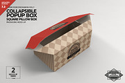 Square Pillow Box Packaging Mockup, a Packaging Mockup by INCDesign (Thumbnail 1 of 6)