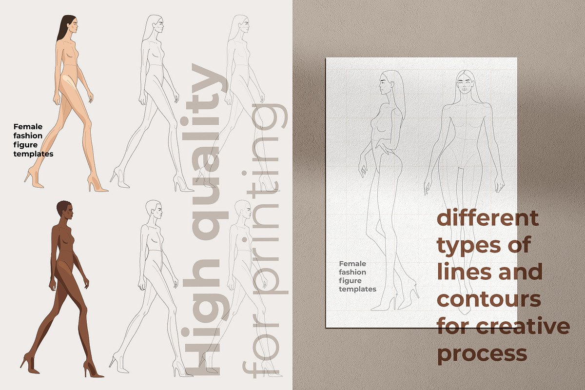 Female fashion figure templates, a Person Illustration by Asta Sia Le (Photo 7 of 7)
