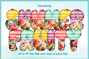 Summer Fruity-PNG fonts, a Symbol Font by It me digital art