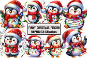 Funny Christmas Penguin, an Illustration by Design Market (Thumbnail 1 of 3)