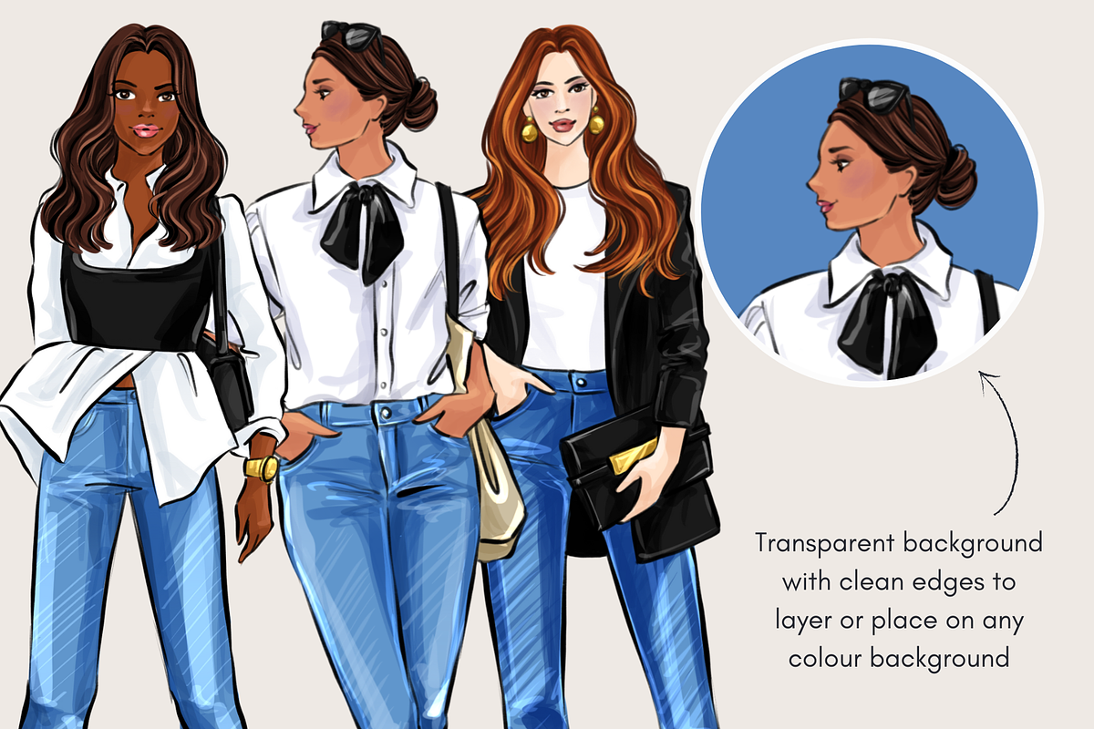 Fashion Girl 61 Watercolor Clipart, a Person Illustration by Parinaz Wadia Design (Photo 9 of 15)