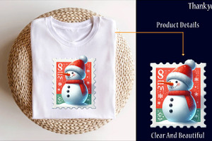 Christmas Snowman Postage Stamps Cli