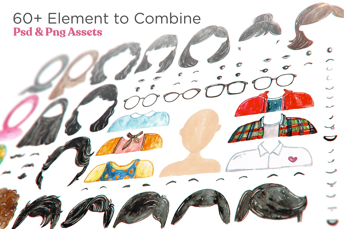 RAIKU - Watercolor Avatar Creator, an Illustration by Telllu & Friends (Photo 2 of 5)
