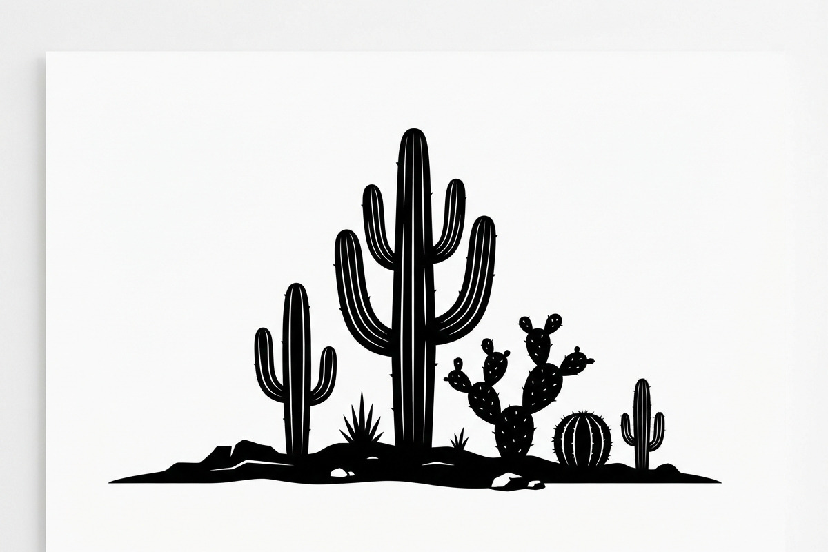 60 Desert Cactus Floral Silhouette, a Seasonal Illustration by Amazin_art (Photo 18 of 24)