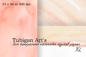 XL Watercolor Digital Papers