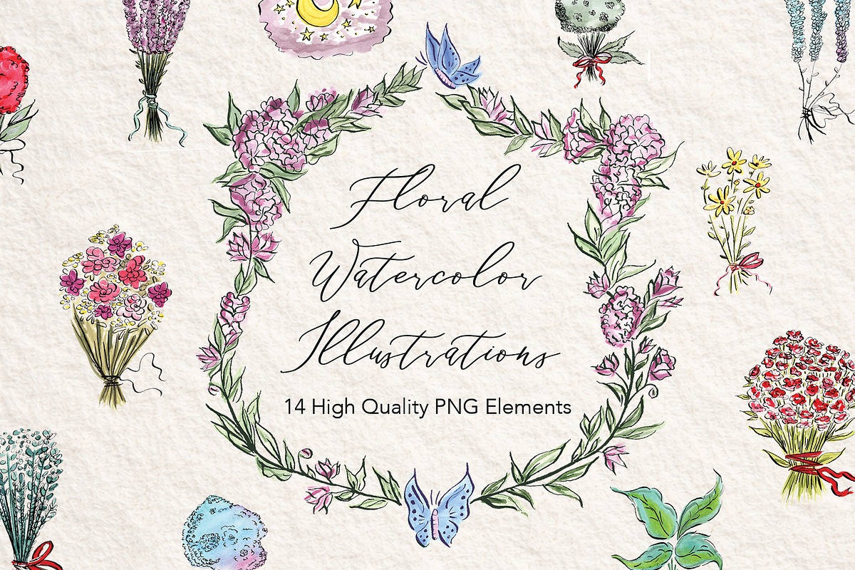 Floral Watercolor Illustrations, a Decorative Illustration by Bbooth88 (Photo 1 of 6)