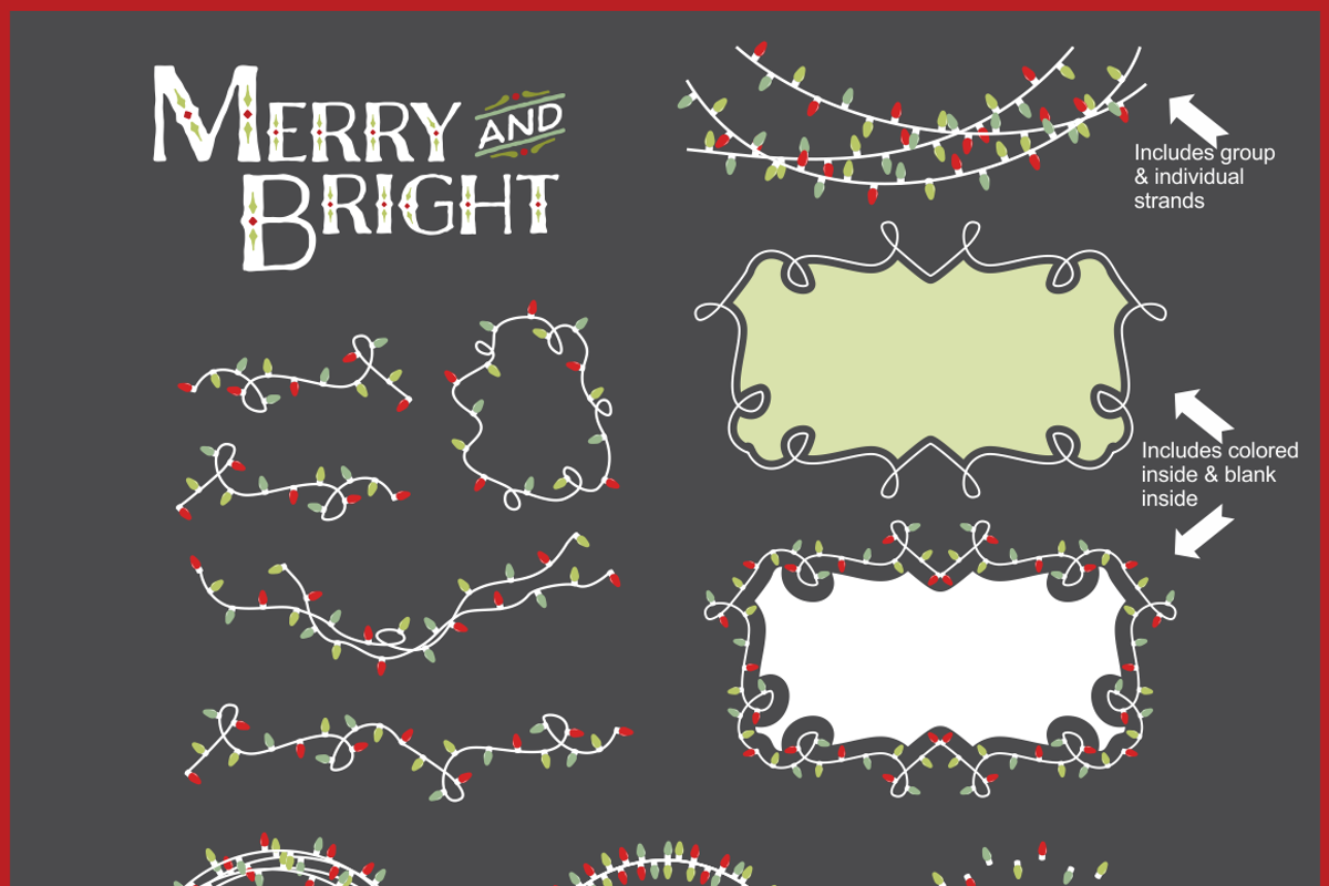 Christmas Lights Vector, a Decorative Illustration by Kelly Jane Creative (Photo 4 of 4)