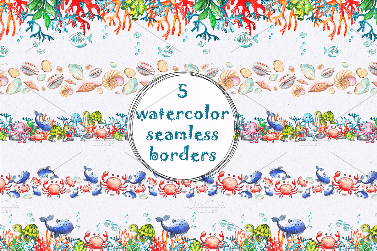 Little OCEAN creatures. Watercolor, an Object Graphic by Ana-Sakuta (Photo 6 of 16)