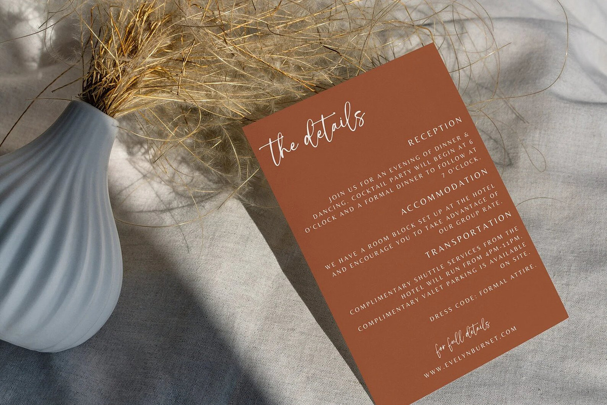 Minimalist Wedding Details Card, a Card Template by LucaTheme (Photo 3 of 5)