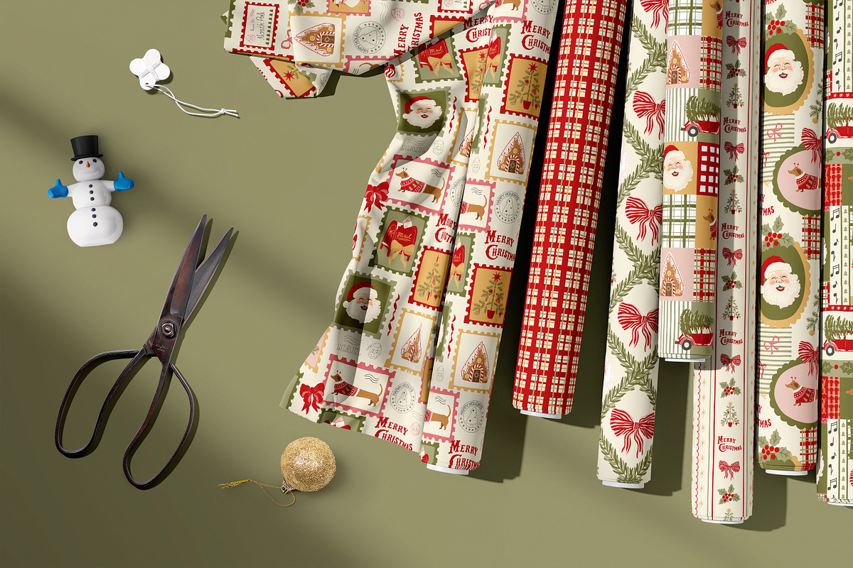 Vintage Christmas patchwork, a Pattern Graphic by Tani Kuzminka (Photo 9 of 27)