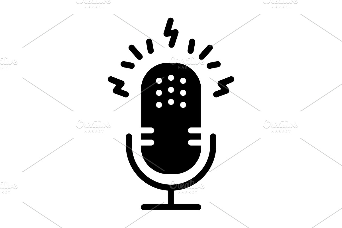 Podcasts microphone solid icon, a Solid Icon by Creative priyanka