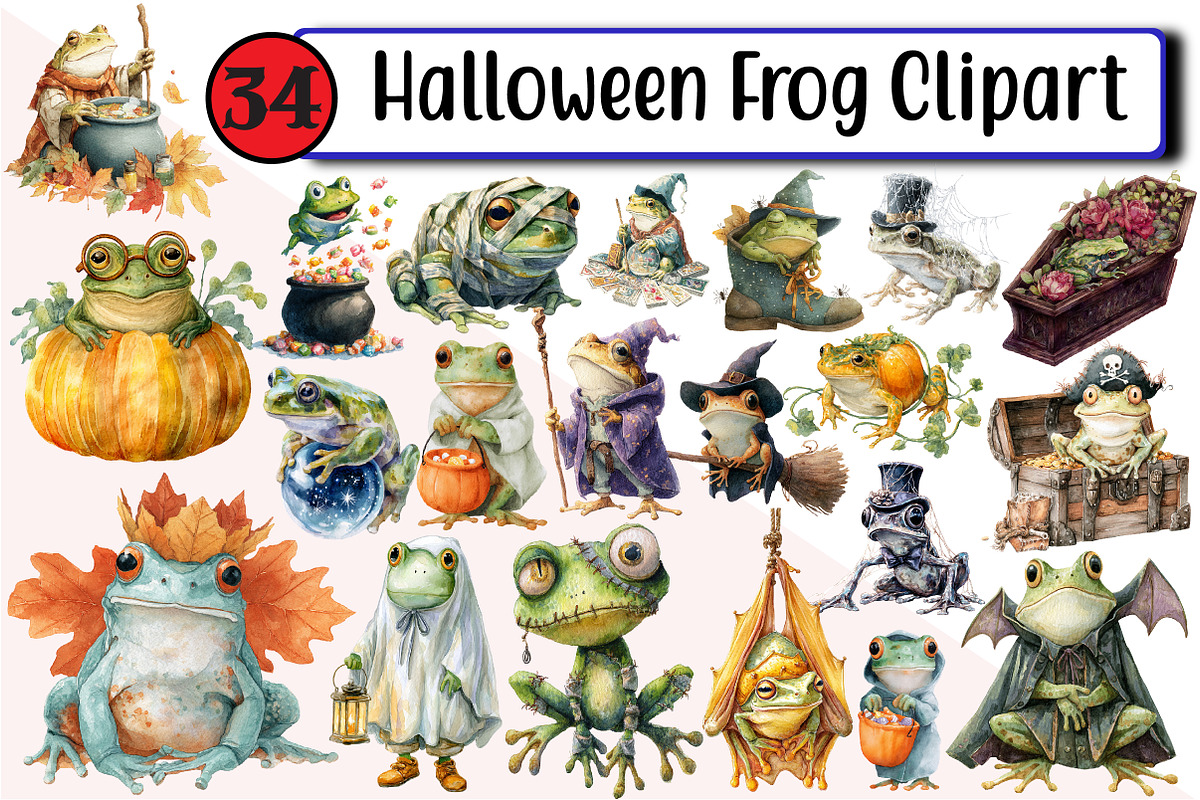 Halloween Frog Clipart, an Illustration by Design Market (Photo 6 of 6)