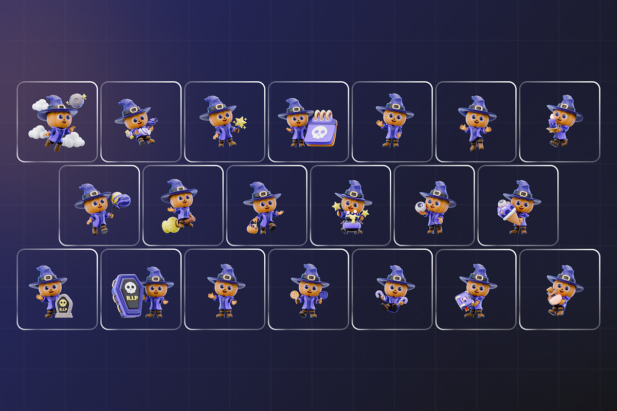 Halloween Character 3D Pack, a Characters & Person 3D Model by Haps Space (Photo 4 of 5)