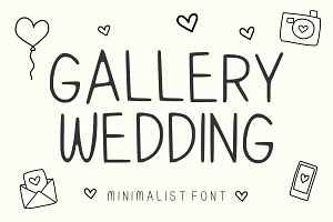 Gallery Wedding Handrawn font, a Handwritten Font by Fourteen Letter