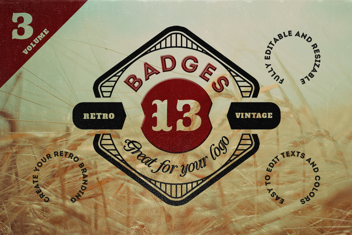 13 Retro Signs or Badges v.3