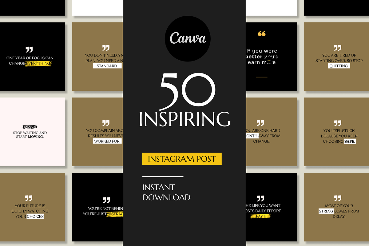 50 inspiring instagram template, a Social Media Template by RB Boutique (Photo 1 of 9)
