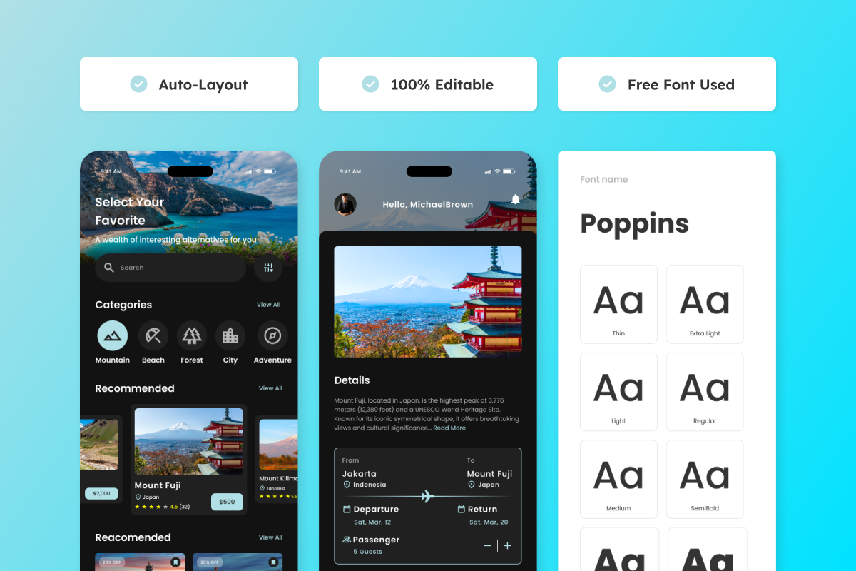 FlightFinder - Travel & Booking App, an App Template by trabaskriya (Photo 3 of 5)