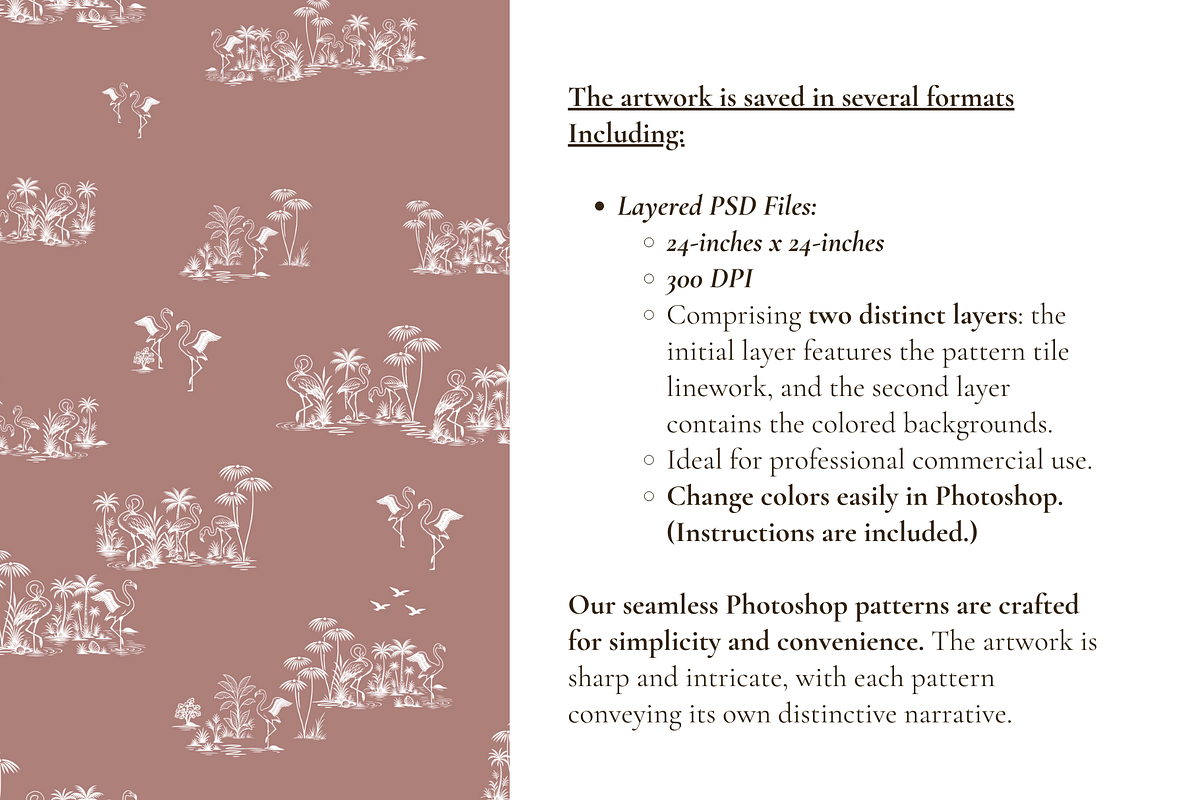 Flamingo Toile Illustrated Pattern, a Background Graphic by Hughes Studio (Photo 5 of 8)