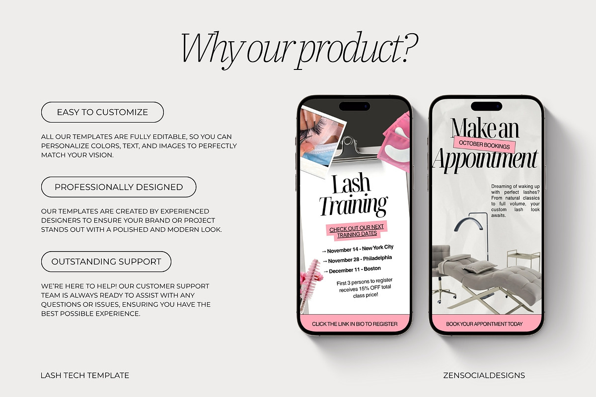 Lash Tech Instagram Templates preview 5