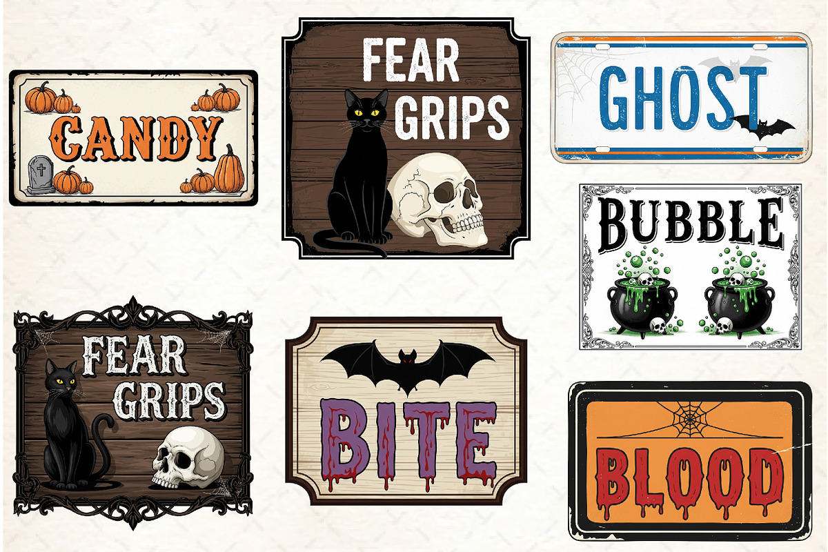 Vintage Rustic Halloween Sublimation, an Illustration by Libby Wishes (Photo 3 of 3)
