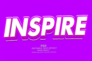 Inspire PSD 3d Editable Text Effect