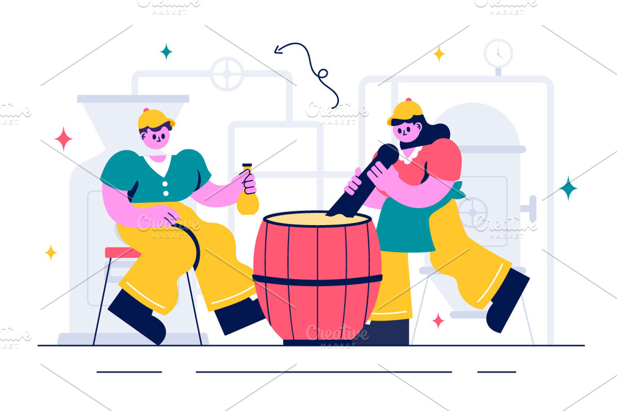 10 Beer Brewing Process Illustration, a Food Illustration by denayunebgt (Photo 4 of 4)