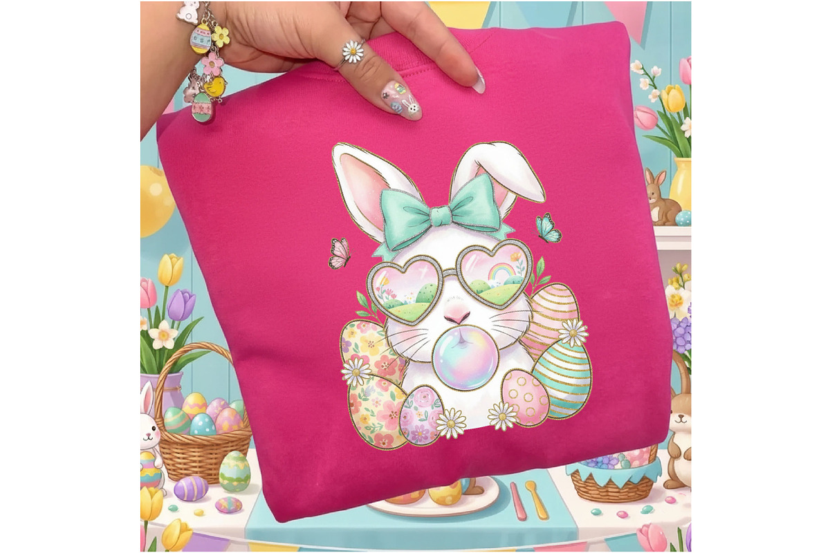 Easter Bunny Bubble Gum Coquette PNG, an Illustration by Designking (Photo 5 of 6)