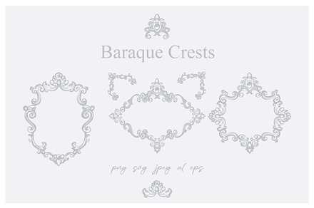Baroque frames and crests, a Decorative Illustration by Oxi An illustrator