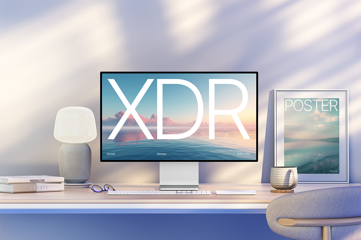Apple XDR Monitor Mockup, a Mac Mockup by kavoon (Photo 3 of 4)