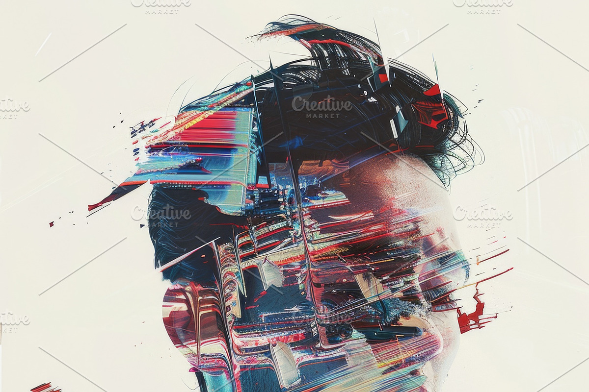 90 Glitch faces, a Person Illustration by Handmadefont (Photo 5 of 94)